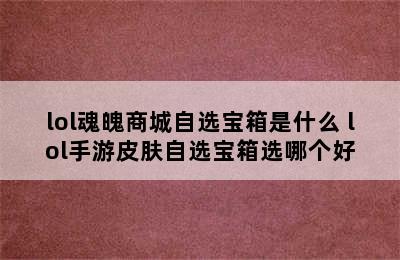 lol魂魄商城自选宝箱是什么 lol手游皮肤自选宝箱选哪个好